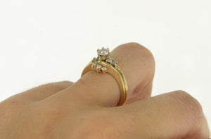 14K 0.33 Ctw Diamond Engagement Bridal Set Ring Yellow Gold