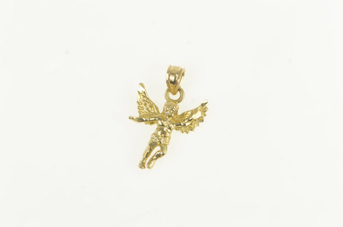 10K Guardian Angel Vintage Protection Charm/Pendant Yellow Gold