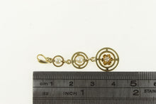 Load image into Gallery viewer, 14K Victorian Pearl Diamond Tiered Circle Pendant Yellow Gold