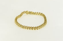 Load image into Gallery viewer, 14K 1.25 Ctw Diamond Wavy Link Tennis Bracelet 5.75&quot; Yellow Gold