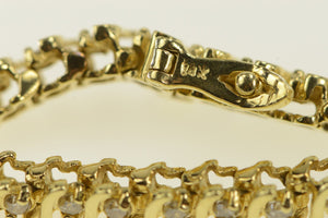 14K 1.25 Ctw Diamond Wavy Link Tennis Bracelet 5.75" Yellow Gold