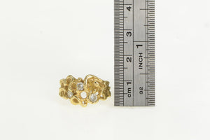 14K 0.30 Ctw Diamond Abstract Vine Ring Yellow Gold
