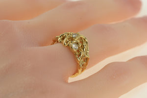 14K 0.30 Ctw Diamond Abstract Vine Ring Yellow Gold