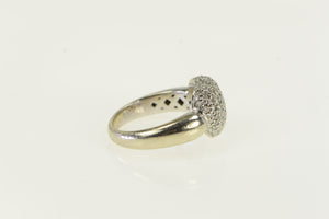 14K 1.00 Ctw Pave Diamond Heart Domed Ring White Gold