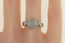 Load image into Gallery viewer, 14K 1.00 Ctw Pave Diamond Heart Domed Ring White Gold