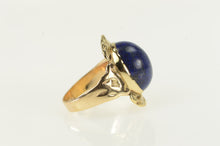 Load image into Gallery viewer, 14K Victorian Oval Lapis Lazuli Cabochon Ring Yellow Gold