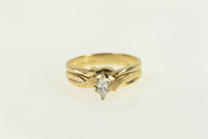 14K 0.20 Ct Marquise Diamond Bridal Set Ring Yellow Gold