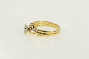 14K 0.20 Ct Marquise Diamond Bridal Set Ring Yellow Gold