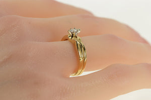 14K 0.20 Ct Marquise Diamond Bridal Set Ring Yellow Gold
