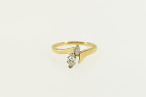14K 0.30 Ctw Marquise Diamond Engagement Ring Yellow Gold
