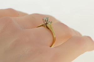14K 0.30 Ctw Marquise Diamond Engagement Ring Yellow Gold