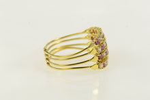 Load image into Gallery viewer, 18K Ruby White Sapphire Layered Band Ring Yellow Gold