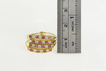 Load image into Gallery viewer, 18K Ruby White Sapphire Layered Band Ring Yellow Gold