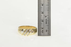14K 0.36 Ctw Baguette Diamond Men's Ring Yellow Gold