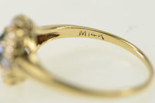 Load image into Gallery viewer, 14K Victorian Syn. Emerald Seed Pearl Ring Yellow Gold