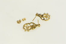 Load image into Gallery viewer, 14K 0.50 Ctw Diamond Enamel Ornate Dangle Earrings Yellow Gold