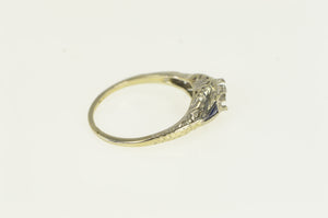 18K Art Deco Filigree Engagement Setting Ring White Gold