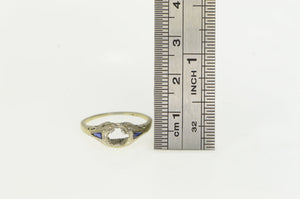 18K Art Deco Filigree Engagement Setting Ring White Gold