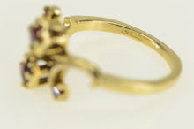 Load image into Gallery viewer, 14K Ornate Garnet Vintage Scroll Swirl Ring Yellow Gold