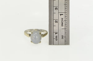 18K Oval Moonstone Cabochon Vintage Ring White Gold