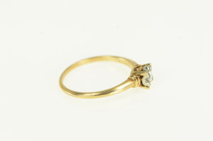 14K 40's Diamond Promise Engagement Ring Yellow Gold