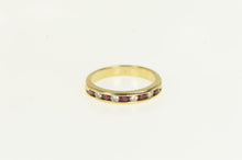 Load image into Gallery viewer, 14K Ruby Diamond Classic Wedding Band Ring Yellow Gold