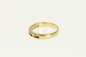 14K Ruby Diamond Classic Wedding Band Ring Yellow Gold