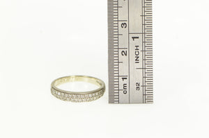 14K Pave Diamond Encrusted Wedding Band Ring White Gold