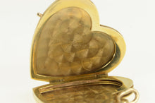 Load image into Gallery viewer, 14K Ruby Sapphire Children Heart Photo Locket Pendant Yellow Gold