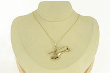 Load image into Gallery viewer, 14K Helicopter Handmade Travel Pilot Charm/Pendant Yellow Gold