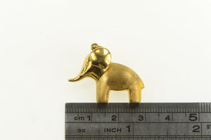 18K 3D Elephant Vintage Animal Memory Charm/Pendant Yellow Gold