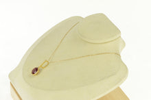 Load image into Gallery viewer, 14K Oval Round Syn. Ruby Drop Statement Pendant Yellow Gold