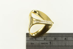 14K Diamond Loop Heart Love Symbol Pendant Yellow Gold