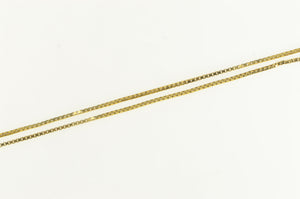 14K 0.8mm Square Link Classic Box Chain Necklace 19.75" Yellow Gold