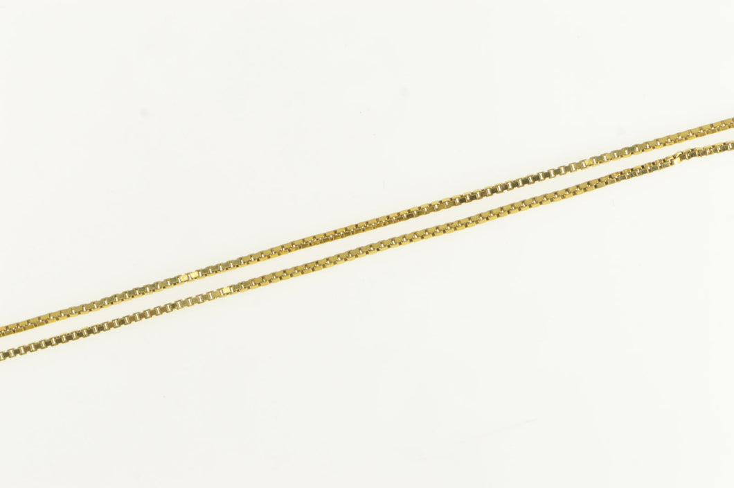 14K 0.8mm Square Link Classic Box Chain Necklace 19.75