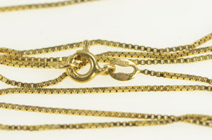 14K 0.8mm Square Link Classic Box Chain Necklace 19.75" Yellow Gold