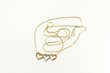 Load image into Gallery viewer, 14K Tri Tone Three Heart Serpentine Chain Necklace 20&quot; Yellow Gold