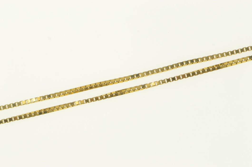 14K 0.8mm Box Link Classic Square Chain Necklace 16
