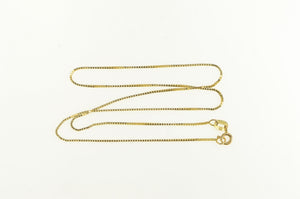 14K 0.8mm Box Link Classic Square Chain Necklace 16" Yellow Gold