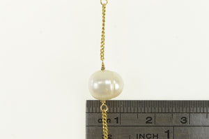 14K 8.7mm Pearl Vintage Beaded Chain Necklace 18.25" Yellow Gold