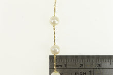 Load image into Gallery viewer, 14K 5.5mm Pearl Vintage Beaded Box Chain Necklace 17.25&quot; Yellow Gold