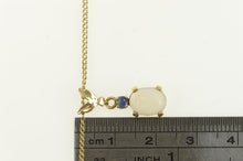 Load image into Gallery viewer, 14K Oval Moonstone Sapphire Cabochon Necklace 18.75&quot; Yellow Gold