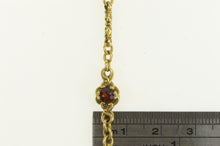 Load image into Gallery viewer, 14K Victorian Ornate Garnet Elaborate Chain Necklace 14.25&quot; Yellow Gold
