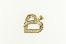 Load image into Gallery viewer, 10K 1.75 Ctw Baguette Diamond Heart Love Pendant Yellow Gold
