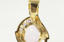 Load image into Gallery viewer, 14K Oval Pink Topaz Tanzanite Vintage Curvy Pendant Yellow Gold