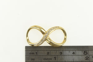 14K Baguette Diamond Infinity Symbol Slide Pendant Yellow Gold