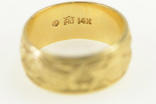 Load image into Gallery viewer, 14K 7.7mm Sea Turtle Vintage Pattern Band Ring Yellow Gold