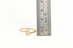 14K Oval Natural Opal Vintage Bypass Ring Yellow Gold