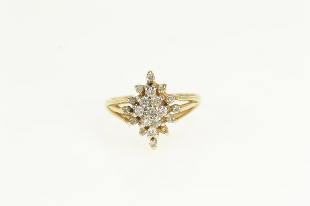 14K 0.31 Ctw Diamond Squared Cluster Ring Yellow Gold