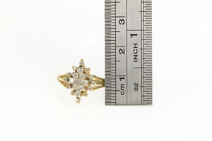 14K 0.31 Ctw Diamond Squared Cluster Ring Yellow Gold